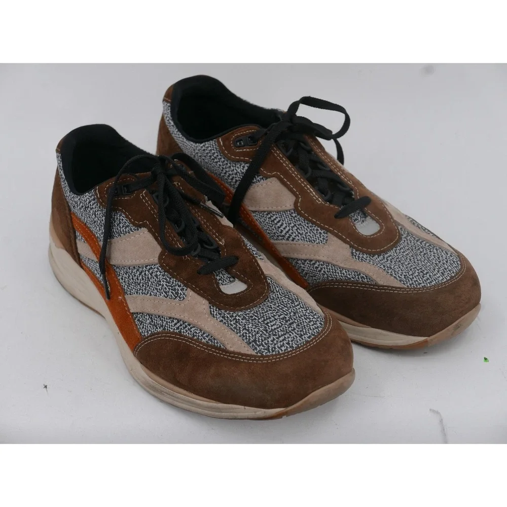 SAS Journey Mesh LT Lace Up Sneakers Brown Suede Knit Casual Men's Size 12 EE